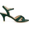 imageAllegra K Womens Cross Straps Kitten Heel SandalsDark Green