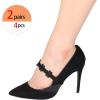 imageAllegra K Womens Detachable Lace Adjustable Elastic Shoe Ankle Straps for HeelsBlack Flower