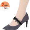imageAllegra K Womens Detachable Lace Adjustable Elastic Shoe Ankle Straps for HeelsBlack Lace