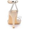 imageAllegra K Womens Diamond Heels Square Toe Ankle Strap Stiletto Heels SandalBeige