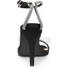imageAllegra K Womens Diamond Heels Square Toe Ankle Strap Stiletto Heels SandalBlack
