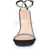 imageAllegra K Womens Diamond Heels Square Toe Ankle Strap Stiletto Heels SandalBlack