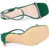 imageAllegra K Womens Diamond Heels Square Toe Ankle Strap Stiletto Heels SandalGreen