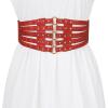 imageAllegra K Womens Elastic Wide Waist Belt Vintage Stretchy Belts for DressesRed