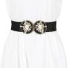 imageAllegra K Womens Elastic Wide Waist Belts Braided Belts for Dress Shell BuckleBlack