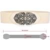 imageAllegra K Womens Elastic Wide Waist Belts Floral Metal Buckle Stretchy Belts for DressesBrown  Beige
