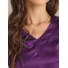 imageAllegra K Womens Formal Blouse Dressy Office 34 Sleeve V Neck Satin ShirtDark Purple