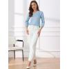 imageAllegra K Womens Formal Blouse Dressy Office 34 Sleeve V Neck Satin ShirtLight Blue