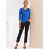 imageAllegra K Womens Formal Blouse Dressy Office 34 Sleeve V Neck Satin ShirtRoyal Blue