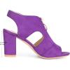 imageAllegra K Womens Front Zip Cut Out Chunky Heels Slingback Gladiator Heel SandalsPurple