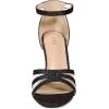 imageAllegra K Womens Glitter Ankle Strap Chunky Heels SandalsBlack