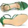 imageAllegra K Womens Glitter Ankle Strap Chunky Heels SandalsGrass Green