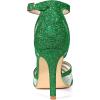 imageAllegra K Womens Glitter Ankle Strap Chunky Heels SandalsGrass Green