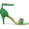 imageAllegra K Womens Glitter Ankle Strap Chunky Heels SandalsGreen