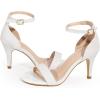 imageAllegra K Womens Glitter Ankle Strap Stiletto Heel Sandals 7 White