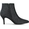 imageAllegra K Womens Glitter Pointed Toe Stiletto Heel Ankle BootsBlack