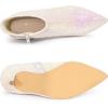 imageAllegra K Womens Glitter Pointed Toe Stiletto Heel Ankle BootsBling White