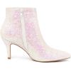 imageAllegra K Womens Glitter Pointed Toe Stiletto Heel Ankle BootsBling White