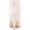 imageAllegra K Womens Glitter Pointed Toe Stiletto Heel Ankle BootsBling White