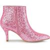 imageAllegra K Womens Glitter Pointed Toe Stiletto Heel Ankle BootsPink