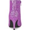 imageAllegra K Womens Glitter Pointed Toe Stiletto Heel Ankle BootsPurple