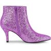 imageAllegra K Womens Glitter Pointed Toe Stiletto Heel Ankle BootsPurple