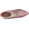 imageAllegra K Womens Glitter Pointed Toe Stiletto Heel Ankle BootsSilver Pink