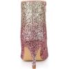 imageAllegra K Womens Glitter Pointed Toe Stiletto Heel Ankle BootsSilver Pink