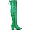 imageAllegra K Womens Green Glitter Boots Round Toe Chunky Heel Over the Knee High Boots 85 m US