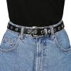 imageAllegra K Womens Grommet Skinny Waist Belt for Dresses Metal Pin Buckle Belts Plus Size