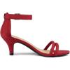 imageAllegra K Womens Kitten Heel Ankle Strap Sandals ShoesRed