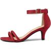 imageAllegra K Womens Kitten Heel Ankle Strap Sandals ShoesRed