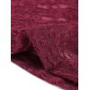 imageAllegra K Womens Lace Floral Embroidery Mock Turtle Neck Long Sleeve Party Slim Fit Sexy Sheer Mesh TopBurgundy