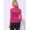 imageAllegra K Womens Lace Floral Embroidery Mock Turtle Neck Long Sleeve Party Slim Fit Sexy Sheer Mesh TopFuchsia