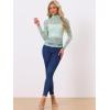 imageAllegra K Womens Lace Floral Embroidery Mock Turtle Neck Long Sleeve Party Slim Fit Sexy Sheer Mesh TopLight Green