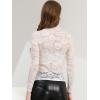 imageAllegra K Womens Lace Floral Embroidery Mock Turtle Neck Long Sleeve Party Slim Fit Sexy Sheer Mesh TopWhite