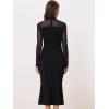 imageAllegra K Womens Mermaid Bodycon Dress Sheer Mesh Long Sleeve Mock Neck Elegant Evening Cocktail Valentines DressesBlack