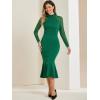 imageAllegra K Womens Mermaid Bodycon Dress Sheer Mesh Long Sleeve Mock Neck Elegant Evening Cocktail Valentines DressesGreen
