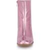 imageAllegra K Womens Metallic Boots Square Toe Chunky Heel Gogo Ankle BootsPink