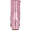 imageAllegra K Womens Metallic Boots Square Toe Chunky Heel Gogo Ankle BootsPink