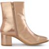 imageAllegra K Womens Metallic Boots Square Toe Chunky Heel Gogo Ankle BootsRose Gold