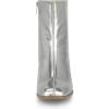 imageAllegra K Womens Metallic Boots Square Toe Chunky Heel Gogo Ankle BootsSilver