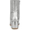 imageAllegra K Womens Metallic Boots Square Toe Chunky Heel Gogo Ankle BootsSilver