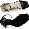 imageAllegra K Womens Metallic Heel Square Toe Stiletto Heel SandalsBlack