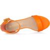 imageAllegra K Womens Open Toe Low Block Heel Ankle Strap Orange Sandals 65 M US
