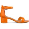 imageAllegra K Womens Open Toe Low Block Heel Ankle Strap Orange Sandals 65 M US