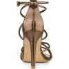 imageAllegra K Womens Open Toe Strappy Straps Stiletto Heel Brown Sandals 7 M US