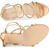imageAllegra K Womens Open Toe Strappy Straps Stiletto Heel Champagne Gold Sandals 7 M US