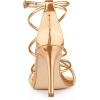imageAllegra K Womens Open Toe Strappy Straps Stiletto Heel Champagne Gold Sandals 9 M US