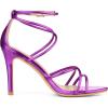 imageAllegra K Womens Open Toe Strappy Straps Stiletto Heel Purple Sandals 10 M US